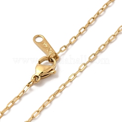 Ion Plating(IP) 304 Stainless Steel Paperclip Chain Necklace for Women&nbsp;NJEW-G097-07G