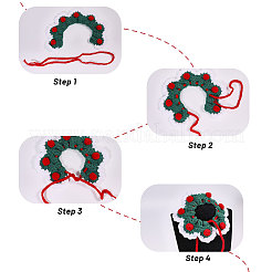 3Pcs 3 Colors Polyester and Cotton Dog Flower Pet Collar&nbsp;AJEW-GL0002-58