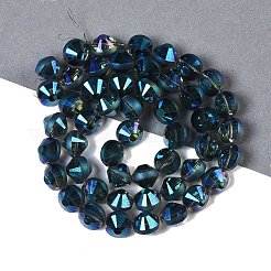 Electroplate Frosted Crystal Glass Bicone Beads Strands&nbsp;EGLA-F038-A14-01
