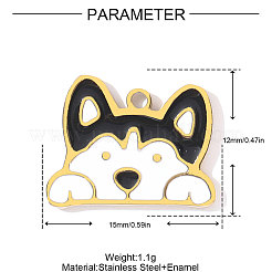 304 Stainless Steel Enamel Pendants&nbsp;STAS-OY001-69G