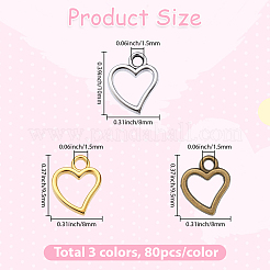 240Pcs 3 Colors Tibetan Style Alloy Charms&nbsp;FIND-SC0021-97