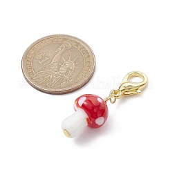 Handmade Lampwork Mushroom Pendant Decoration&nbsp;HJEW-JM01411