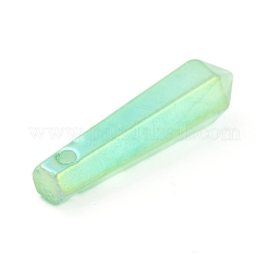 Electroplate Natural Quartz Pointed Pendants&nbsp;G-B017-04