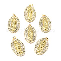 Rack Plating Brass Micro Pave Clear Cubic Zirconia Pendants&nbsp;KK-H431-05G