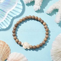 Beach Tortoise Synthetic Turquoise Bracelets&nbsp;BJEW-JB10311-01