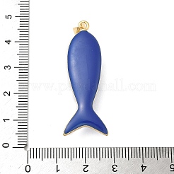 Fish Brass Micro Pave Cubic Zirconia Pendants&nbsp;KK-K408-49G-03