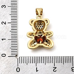 Brass Micro Pave Cubic Zirconia Pendants&nbsp;KK-K258-24H-G-RS