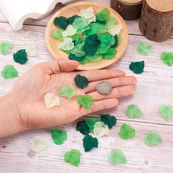 120Pcs 4 Colors Autumn Theme Transparent Frosted Acrylic Pendants&nbsp;TACR-PJ0001-03