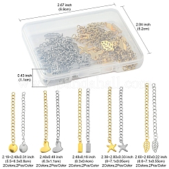 20Pcs 10 Style 304 Stainless Steel Curb Chain Extender&nbsp;STAS-FS0001-37