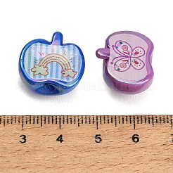 UV Plating Printed Opaque Acrylic Beads&nbsp;AC-CBAEEF4-14
