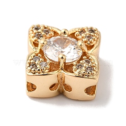 Brass Micro Pave Clear Cubic Zirconia Beads&nbsp;KK-G503-12G