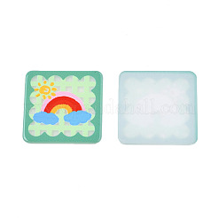 Transparent Printed Acrylic Cabochons&nbsp;TACR-N016-19