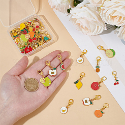 40Pcs 20 Styles Fruit Alloy Enamel Pendant Decorations&nbsp;HJEW-ME00126