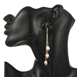 Natural Cultured Freshwater Pearl Tassel Dangle Earrings&nbsp;EJEW-JE07381-02