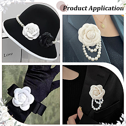 4Pcs 4 Styles Felt & Alloy Lapel Pins for Clothes&nbsp;JEWB-PH0001-64