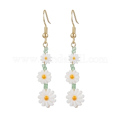 2Pairs 2 Styles Flower Natural Freshwater Shell Leverback & Dangle Earring Sets&nbsp;EJEW-JE06338