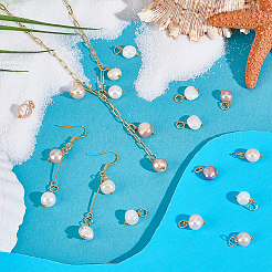 20Pcs Natural Cultured Freshwater Pearl Two Sides Polished Charms&nbsp;PALLOY-PH01884