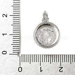 925 Sterling Silver Pave Cubic Zirconia Pendants&nbsp;STER-B009-01B-04