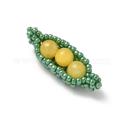 Glass Seed Beaded Pea Pendants&nbsp;PALLOY-MZ00922-02