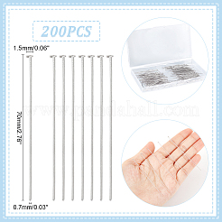 200Pcs 304 Stainless Steel Flat Head Pins&nbsp;STAS-UN0047-88
