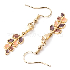 Leaf 304 Stainless Steel Enamel Dangle Earrings&nbsp;EJEW-JE06260