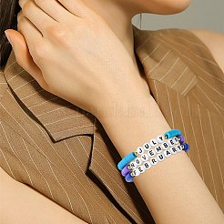 12 Months Polymer Clay & Acrylic Beaded Stretch Bracelet Sets for Women&nbsp;BJEW-SW00144