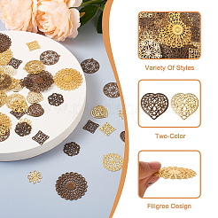 60Pcs 12 Style Brass Multi-strand Links & Filigree Joiners Links&nbsp;KK-SW0001-05