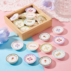 24Pcs 6 Colors Printed Opaque Resin Cabochons&nbsp;RESI-TA0005-28