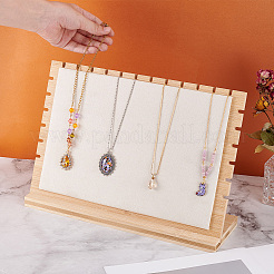 Detachable Bamboo Slant Back Necklace Display Stands&nbsp;NDIS-WH0001-17