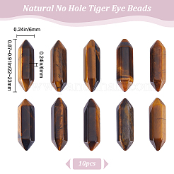 10Pcs  Natural Tiger Eye No Hole&nbsp;G-BBC0001-14