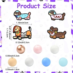 4Pcs 4 Styles Dog Silicone Beads&nbsp;SIL-YW0003-61
