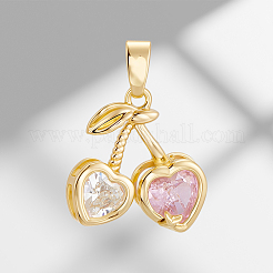 10Pcs Brass Micro Pave Cubic Zirconia Charms&nbsp;KK-BBC0019-45