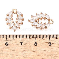 Brass Micro Pave Clear Cubic Zirconia Pendants&nbsp;KK-T060-33G-RS