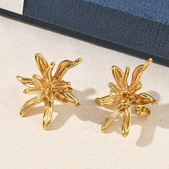 Flower 304 Stainless Steel Stud Earrings for Women&nbsp;EJEW-K333-08G
