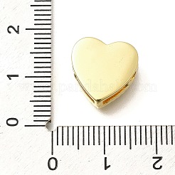 Brass Micro Pave Clear Cubic Zirconia Heart Multi-Strand Links&nbsp;KK-M309-07G