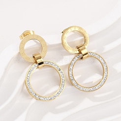 304 Stainless Steel Polymer Clay Ring Stud Earrings&nbsp;EJEW-V004-04G