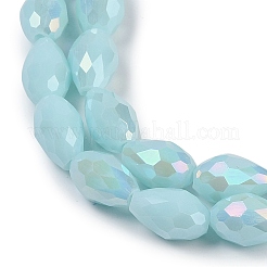 Opaque Solid Color Electroplate Glass Beads Strands&nbsp;EGLA-N013-P10mm-B11