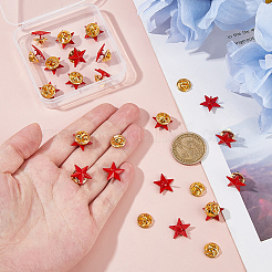 Star Alloy Pin Brooches&nbsp;AJEW-FH0006-07B-G