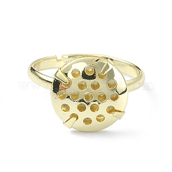 Brass Adjustable Ring Findings&nbsp;LS-KK-P232-04G