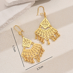 Vintage Square with Teardrop Brass Chandelier Earrings&nbsp;TW9554
