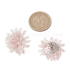 Flower Handmade Glass Seed Beads Stud Earrings&nbsp;EJEW-MZ00680-03
