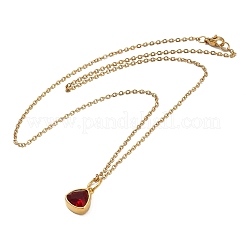 Triangle Cubic Zirconia Pendant Necklaces&nbsp;NJEW-F303-01G