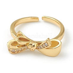 Brass Micro Pave Clear Cubic Zirconia Cuff Rings&nbsp;RJEW-H546-09G