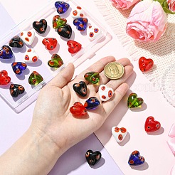 30Pcs 5 Colors Handmade Millefiori Glass Beads&nbsp;LAMP-CJ0002-42