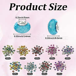 225Pcs 9 Colors Faceted Resin European Beads&nbsp;RESI-PA0001-19