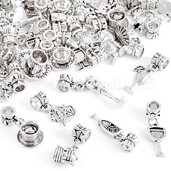 34Pcs 17 Styles Alloy European Dangle Charms&nbsp;PALLOY-TAC0263