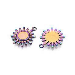 Ion Plating(IP) 304 Stainless Steel Pendant Cabochon Settings&nbsp;STAS-I671-19MC