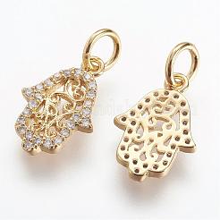 Brass Micro Pave Cubic Zirconia Charms&nbsp;ZIRC-G079-03-NR