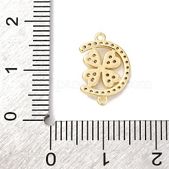Brass Micro Pave Clear Cubic Zirconia Links Connector Charms&nbsp;KK-K406-01C-G