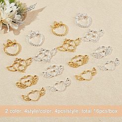 16Pcs 4 Style Alloy Open Back Bezel Big Pendants&nbsp;FIND-OC0001-65